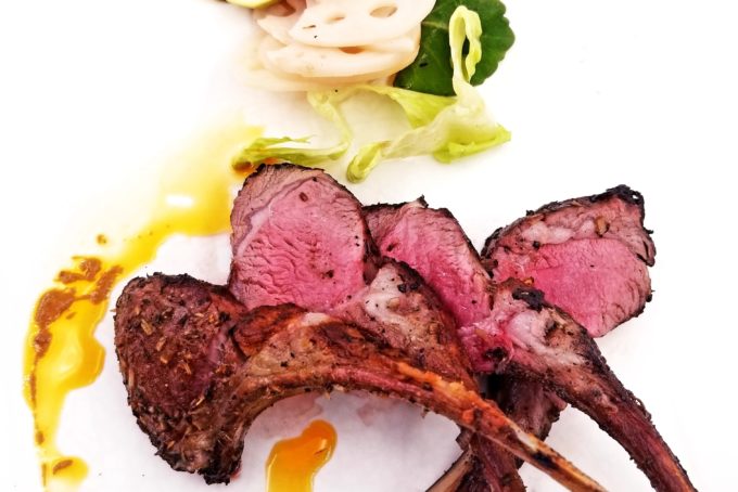 Grilled Lamb Chop with Spicy Miso Sauce